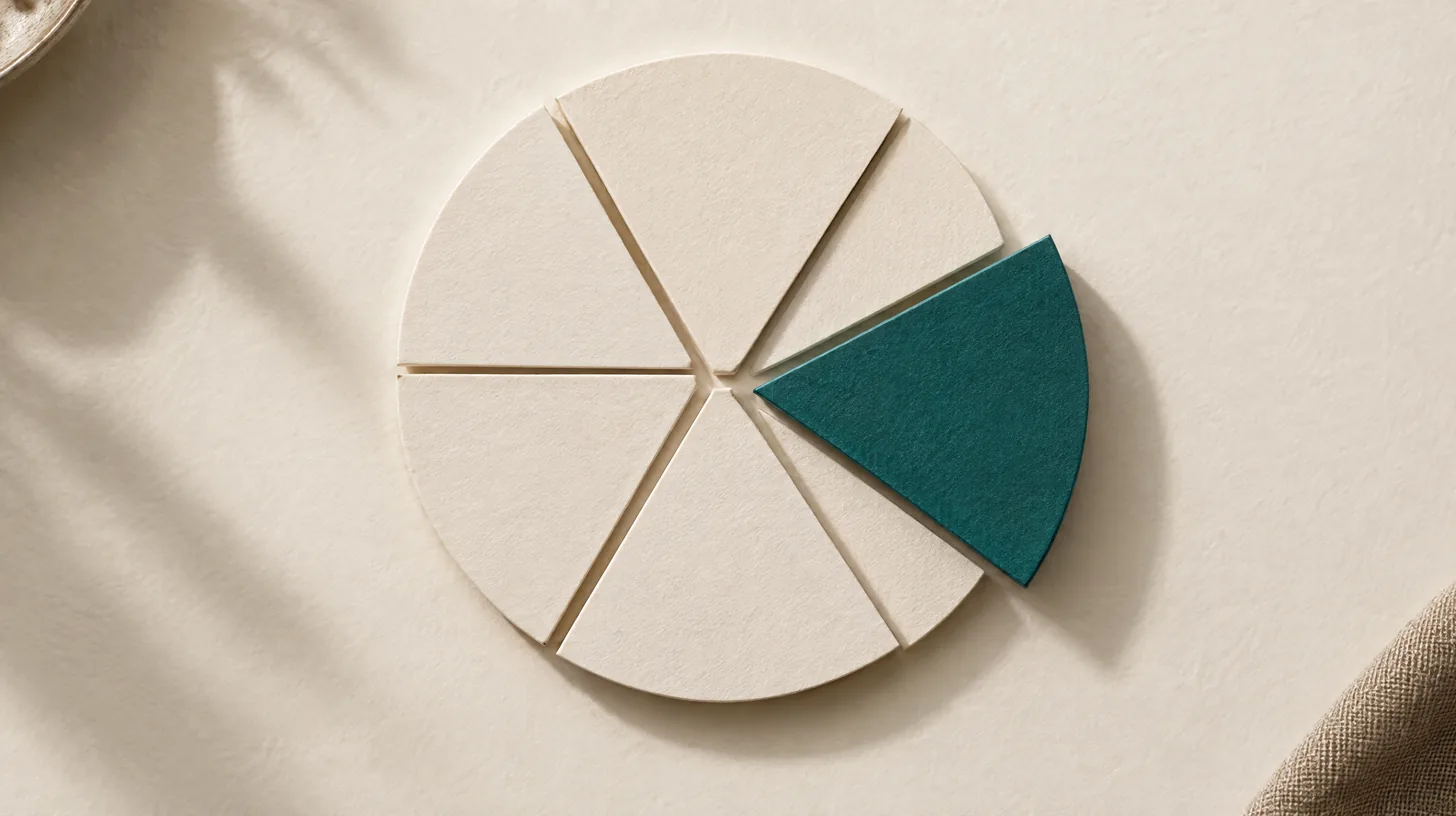 A paper circle cut into six wedges with one teal wedge pulled outward, representing aggregator profit sharing distributions